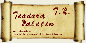 Teodora Maletin vizit kartica